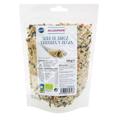 SOPA ARROZ VERDURAS ALGAS BIO 250G