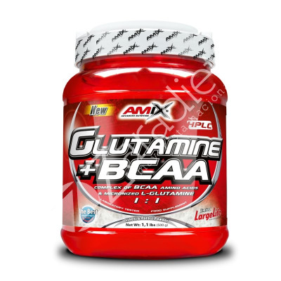 GLUTAMINA+BCAA (AMINOÁCIDOS) 500GR NATURAL - AMIX