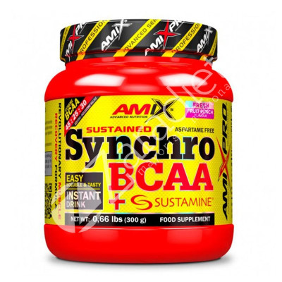 AMINOÁCIDOS SYNCHRO BCAA PLUS SUSTAMINE 300G POWDER FRUIT - AMIX