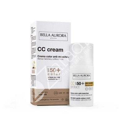 BELLA AURORA CREMA COLOR SOLAR SPF50+ PIEL SENSIBLE PHARMA 30 ML