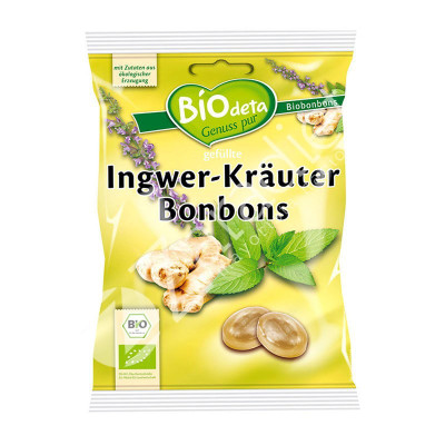 CARAMELOS JENGIBRE HIERBAS 75G - BIODETA