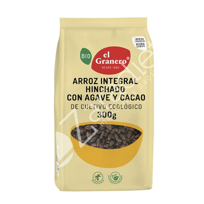 ARROZ INTEGRAL HINCHADO AGAVE Y CACAO BIO 300G - EL GRANERO