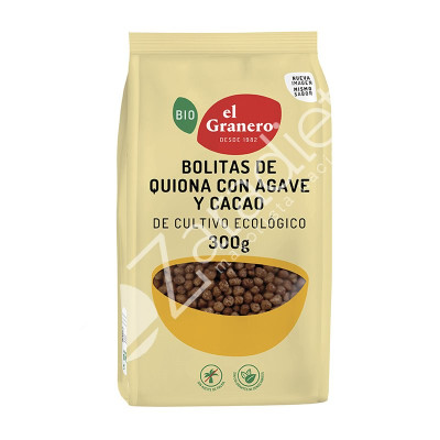 BOLITAS DE QUINOA CON AGAVE Y CACAO BIO 300G - EL GRANERO