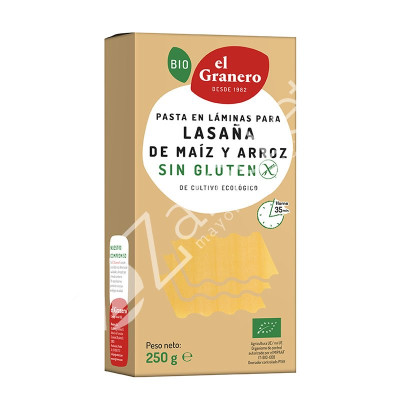 LAMINAS LASAÑA SIN GLUTEN BIO 250G - EL GRANERO