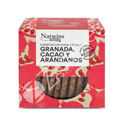 BARRITA GALLETAS CACAO ARANDANO Y GRANADA 80G