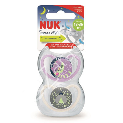 CHUPETE NUK SPACE NIGHT 18-36 SILICONA (1 UD)