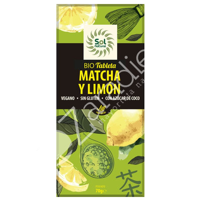 CHOCOLATE TE MATCHA Y LIMON BIO 70G