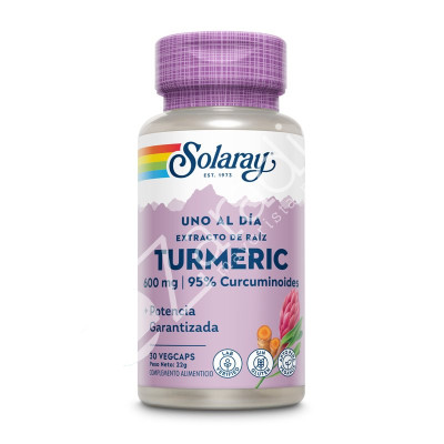 TURMERIC CURCUMA 600MG 30CAP - SOLARAY