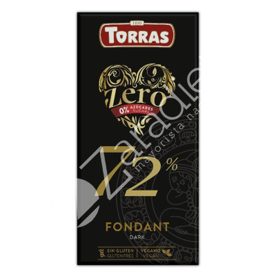 CHOCOLATE NEGRO ZERO 72% CACAO 100G - TORRAS
