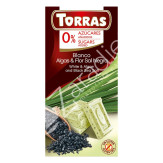 CHOCOLATE BLANCO SIN AZÚCAR CON ALGAS Y FLOR DE SAL 75G - TORRAS