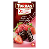 CHOCOLATE NEGRO CON FRESA SIN AZÚCAR 75G - TORRAS