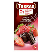 CHOCOLATE NEGRO CON FRESA SIN AZÚCAR 75G - TORRAS