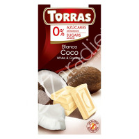 CHOCOLATE BLANCO CON COCO SIN AZÚCAR 75G - TORRAS