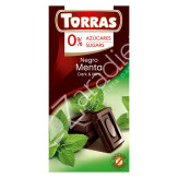 CHOCOLATE NEGRO CON MENTA SIN AZÚCAR 75G - TORRAS