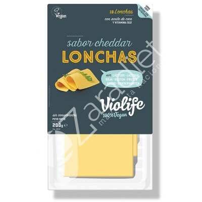 LONCHAS VEGANAS QUESO CHEDDAR 200G - VIOLIFE