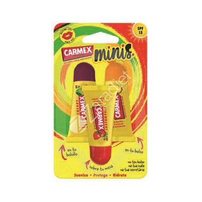 TRIPLO MINI TUBOS CEREZA, PIÑA, FRESA - CARMEX
