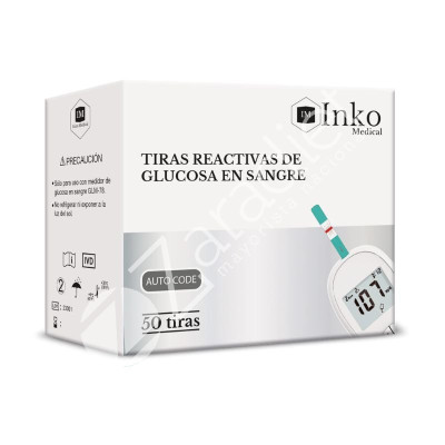 TIRAS REACTIVAS DE GLUCOSA 50 UNIDADES INKO M