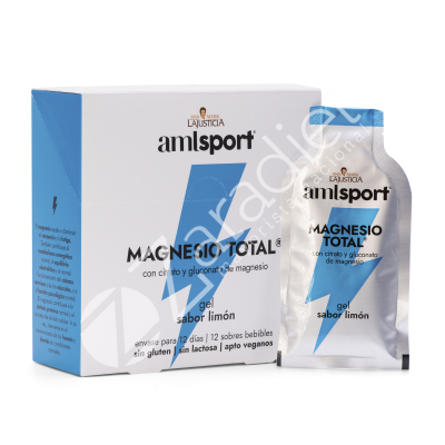 MAGNESIO TOTAL GEL 20 ML X 12 SOBRES LIMÓN - AMLSPORT