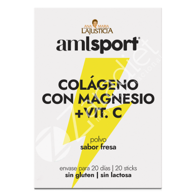 COLÁGENO + MAGNESIO + VITAMINA C 20 STICKS FRESA - AMLSPORT