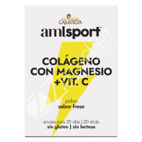COLÁGENO + MAGNESIO + VITAMINA C 20 STICKS FRESA - AMLSPORT