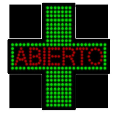 CRUZ DE FARMACIA LED INTERIOR ABIERTO 48X48 CM - MEDICAL CARRIER