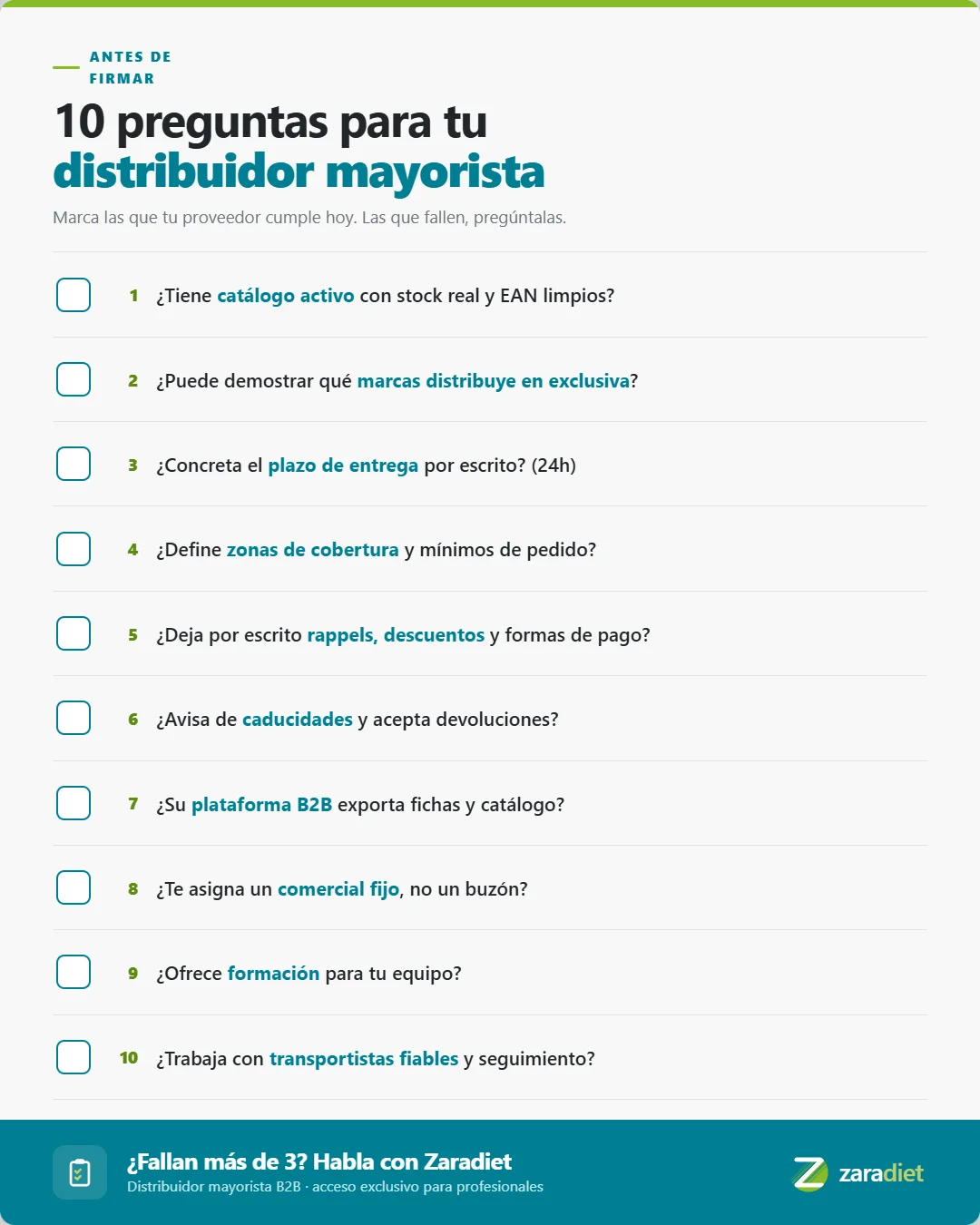 checklist de preguntas para elegir distribuidor mayorista